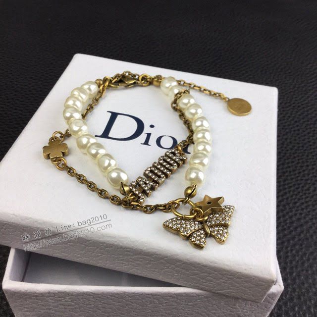 Dior飾品 迪奧經典熱銷款蜜蜂字母手鏈項鏈套裝  zgd1154
